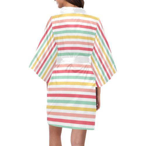 Pastel Stripes Kimono Robe
