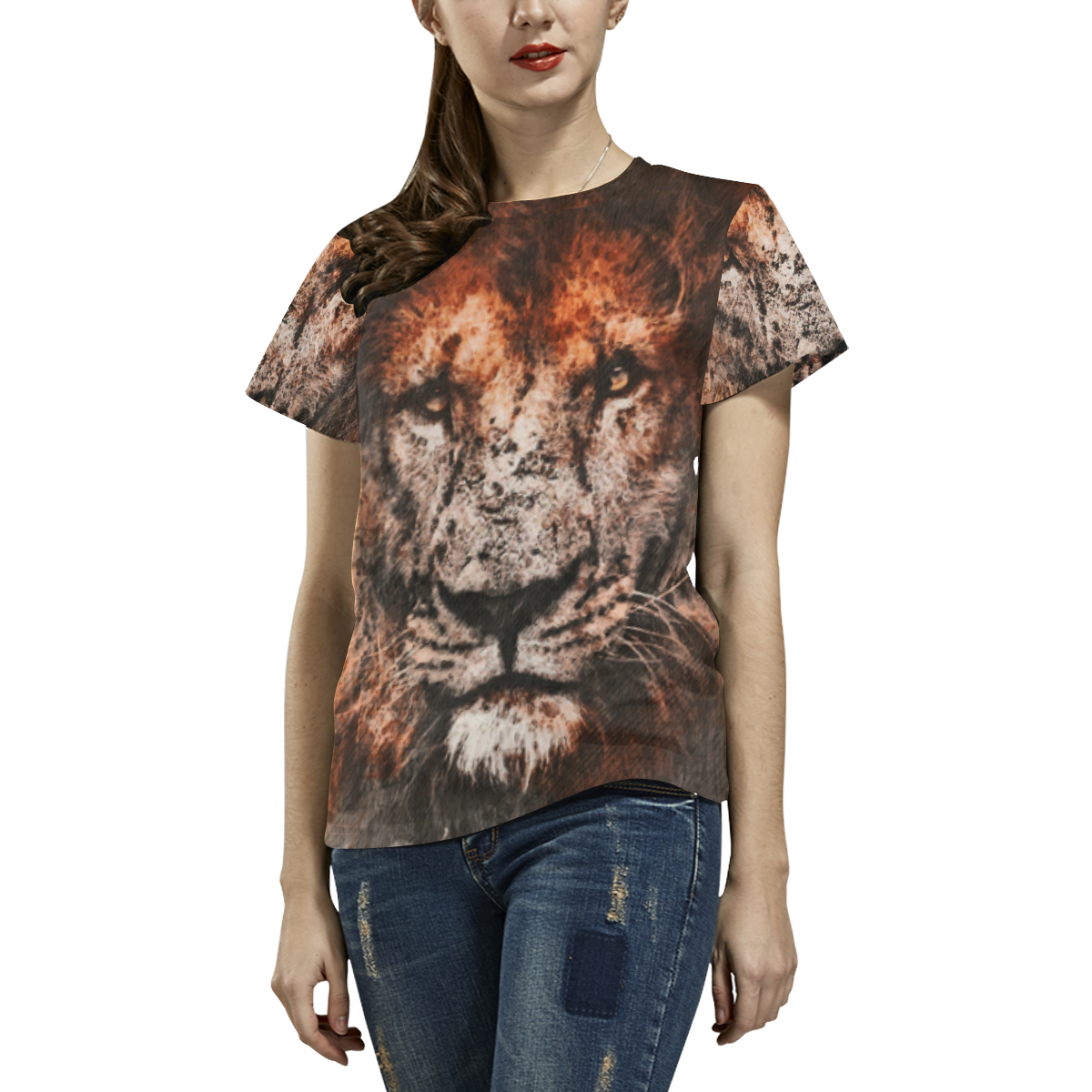 lion jbjart #lion All Over Print T-Shirt for Women (USA Size) (Model T40)