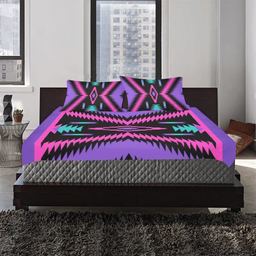 Hot Pink Aztec 3-Piece Bedding Set