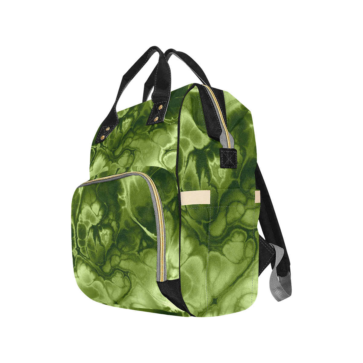 Alien Green Inspired Diaper Backpack. Multi-Function Diaper Backpack/Diaper Bag (Model 1688)