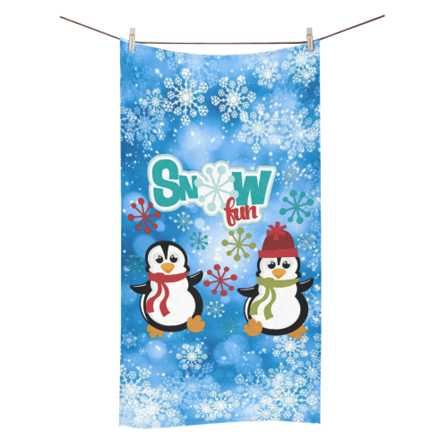 Snow Fun Penguins Bath Towel 30"x56"