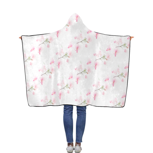 Pattern Orchidées Flannel Hooded Blanket 40''x50''
