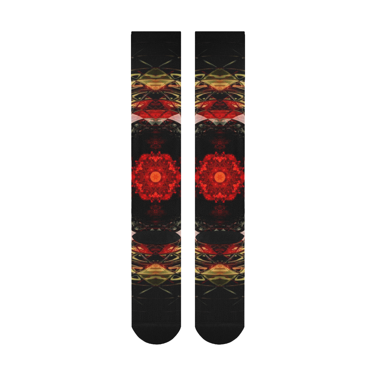 enhanced 2 4 5 Black Red Yellow Over-The-Calf Socks
