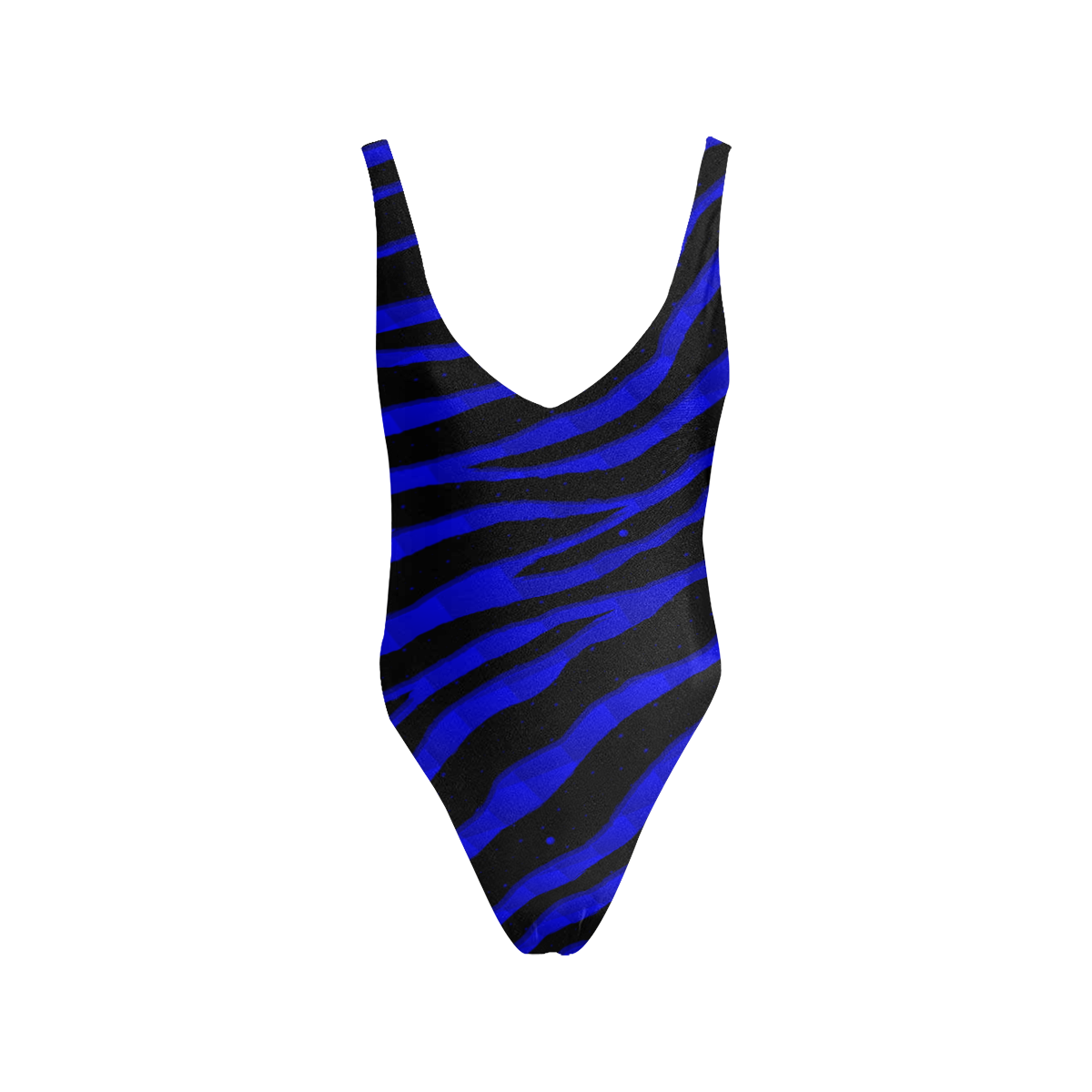 Ripped SpaceTime Stripes - Blue Sexy Low Back One-Piece Swimsuit (Model S09)