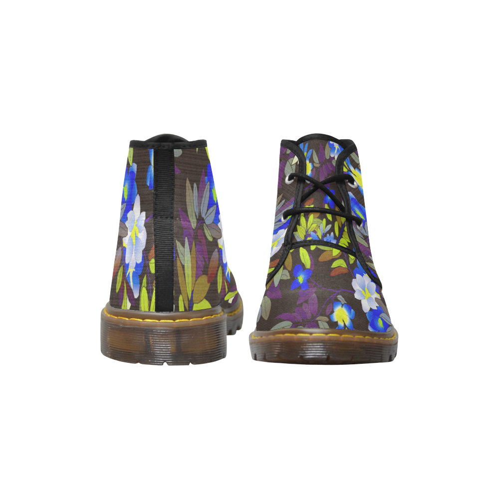 FLORAL DESIGN 1 Women's Canvas Chukka Boots/Large Size (Model 2402-1)