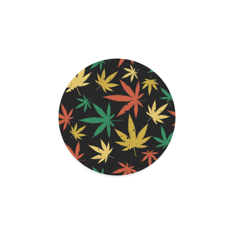 Cannabis Pattern Round Coaster