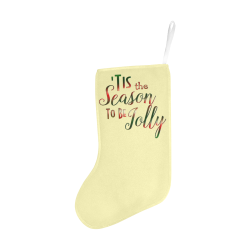 Christmas 'Tis The Season on Yellow Christmas Stocking (Without Folded Top)