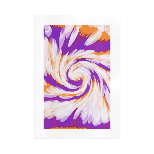 Purple Orange Tie Dye Swirl Abstract Art Print 16‘’x23‘’