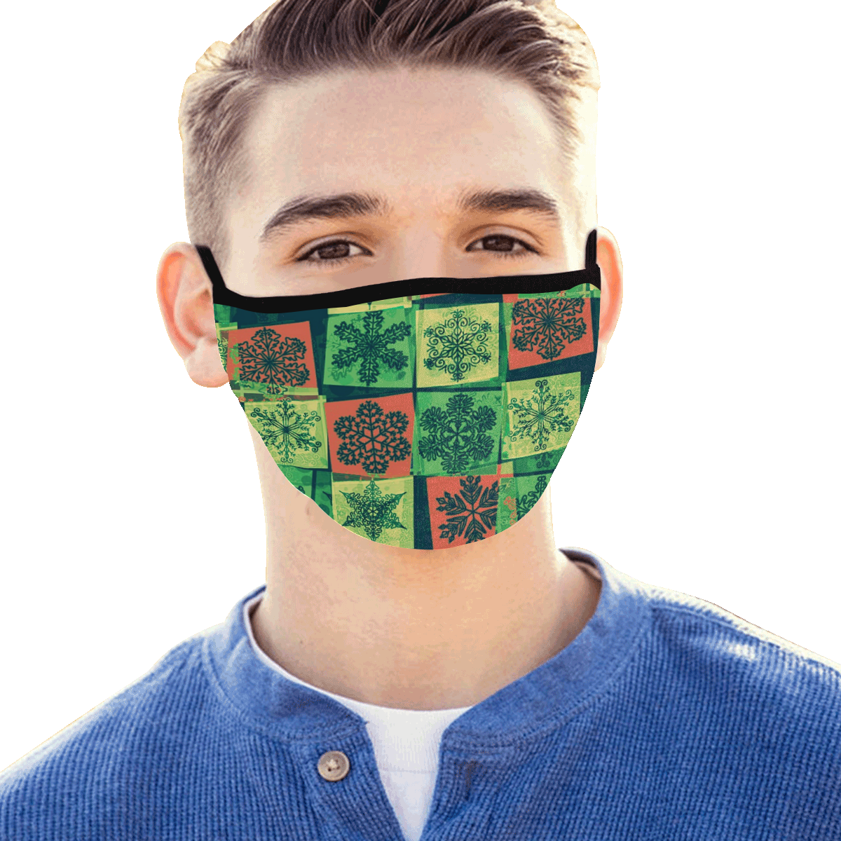 abstract snowflake squares Mouth Mask