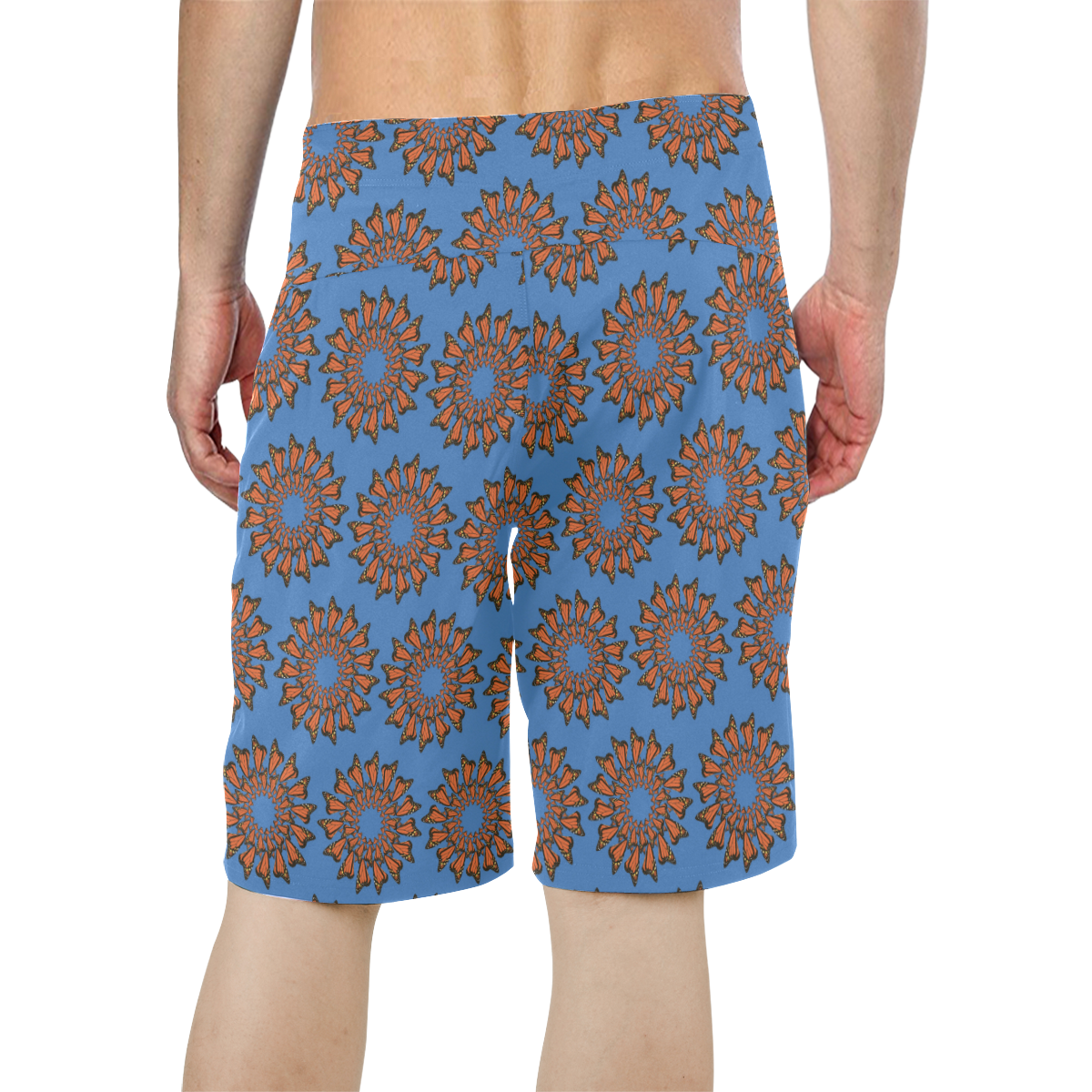 Mariposa II Miramar in Cerulean Blue Men's All Over Print Board Shorts (Model L16)