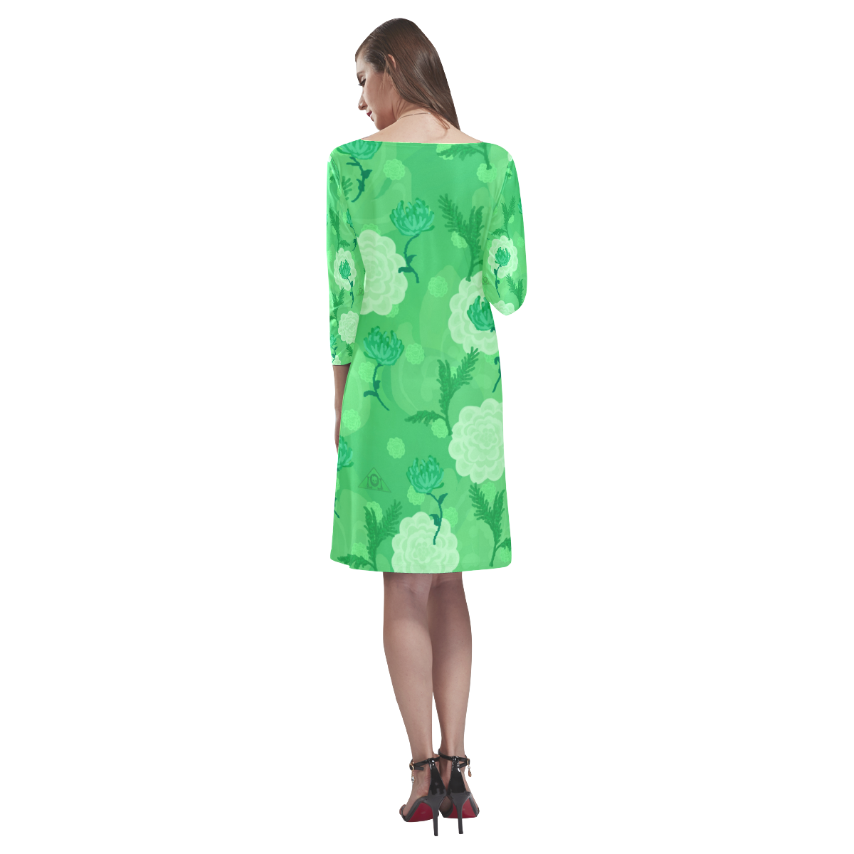 Mint Julep Floral Rhea Loose Round Neck Dress(Model D22)
