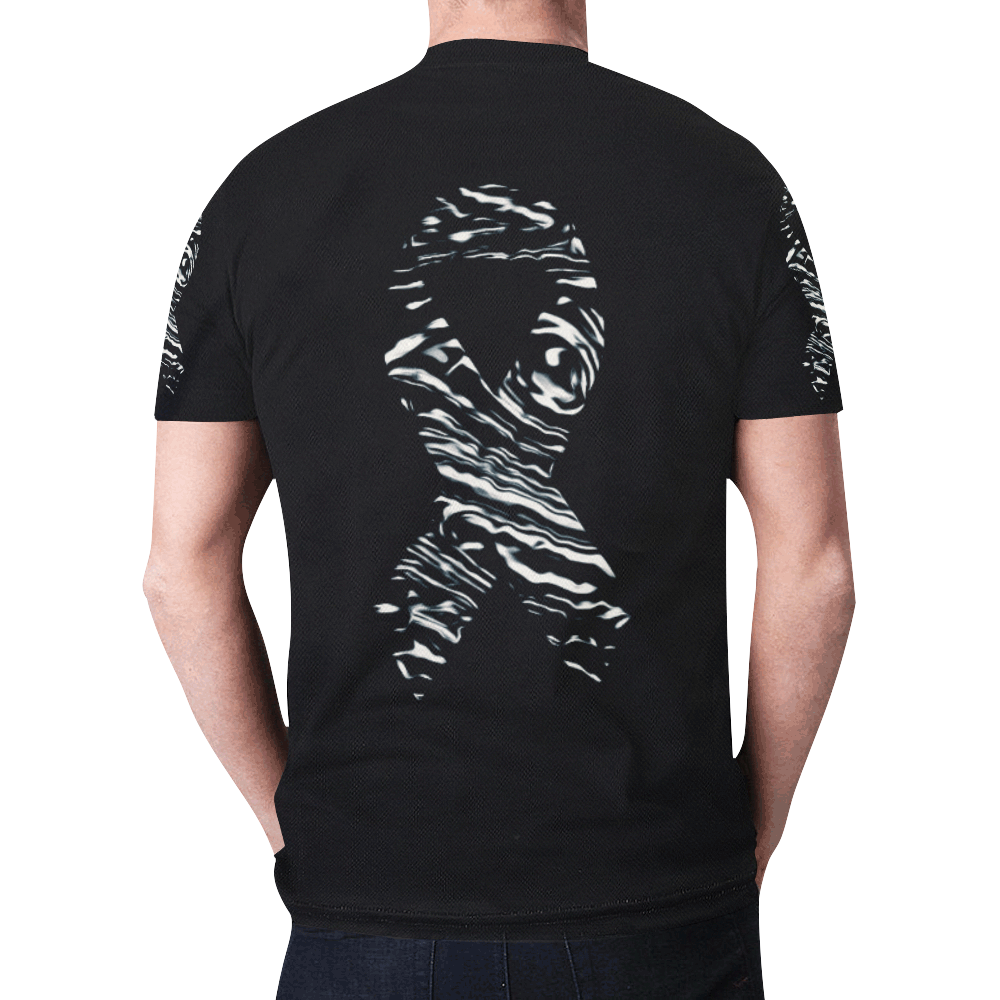 black and white warrior 1 New All Over Print T-shirt for Men (Model T45)