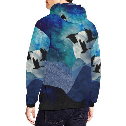 Night In The Mountains All Over Print Hoodie for Men/Large Size (USA Size) (Model H13)
