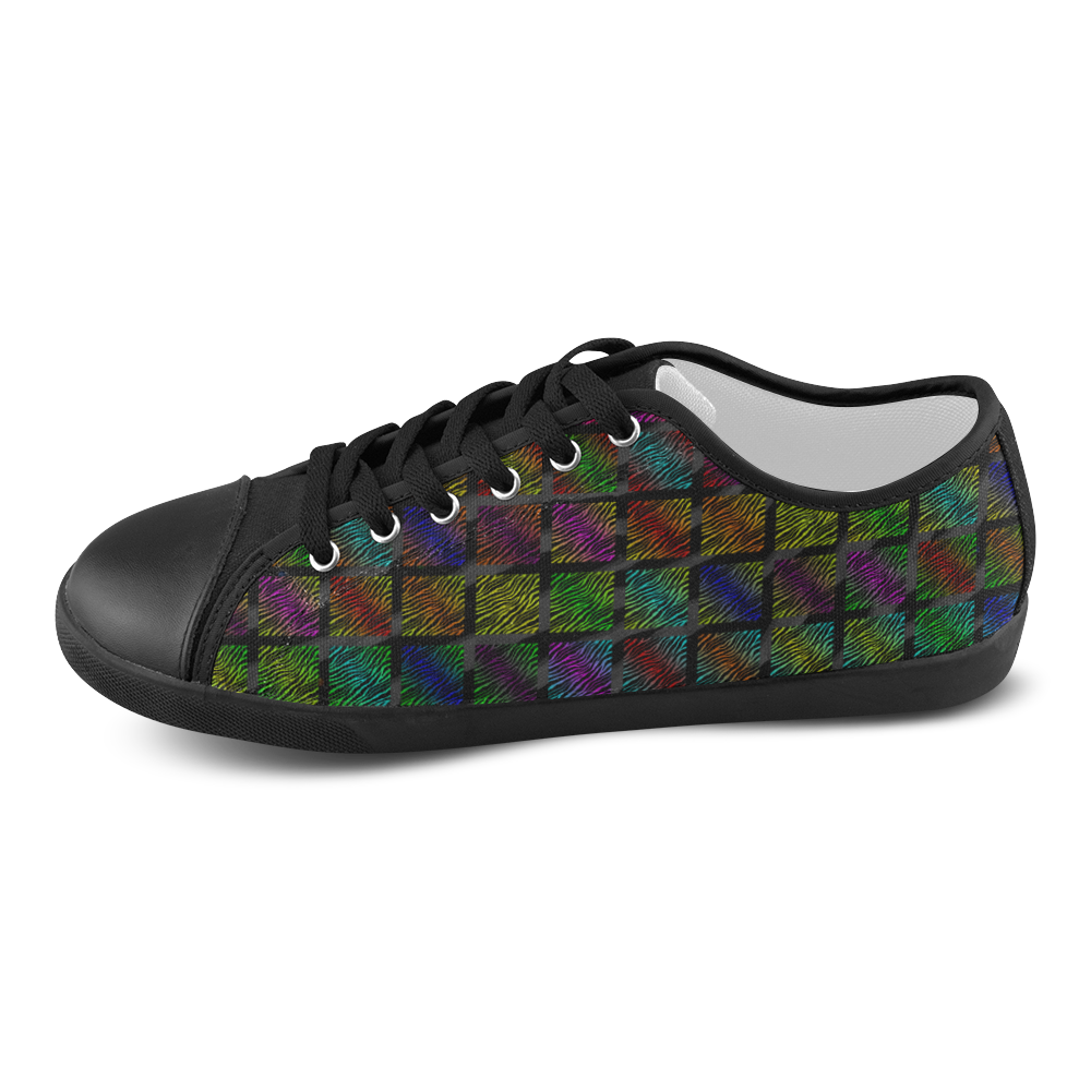 Ripped SpaceTime Stripes Collection Canvas Shoes for Women/Large Size (Model 016)