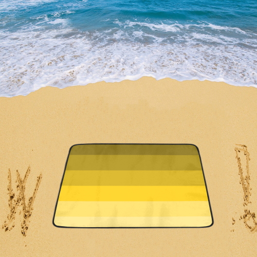 Green yellow stripes Beach Mat 78"x 60"