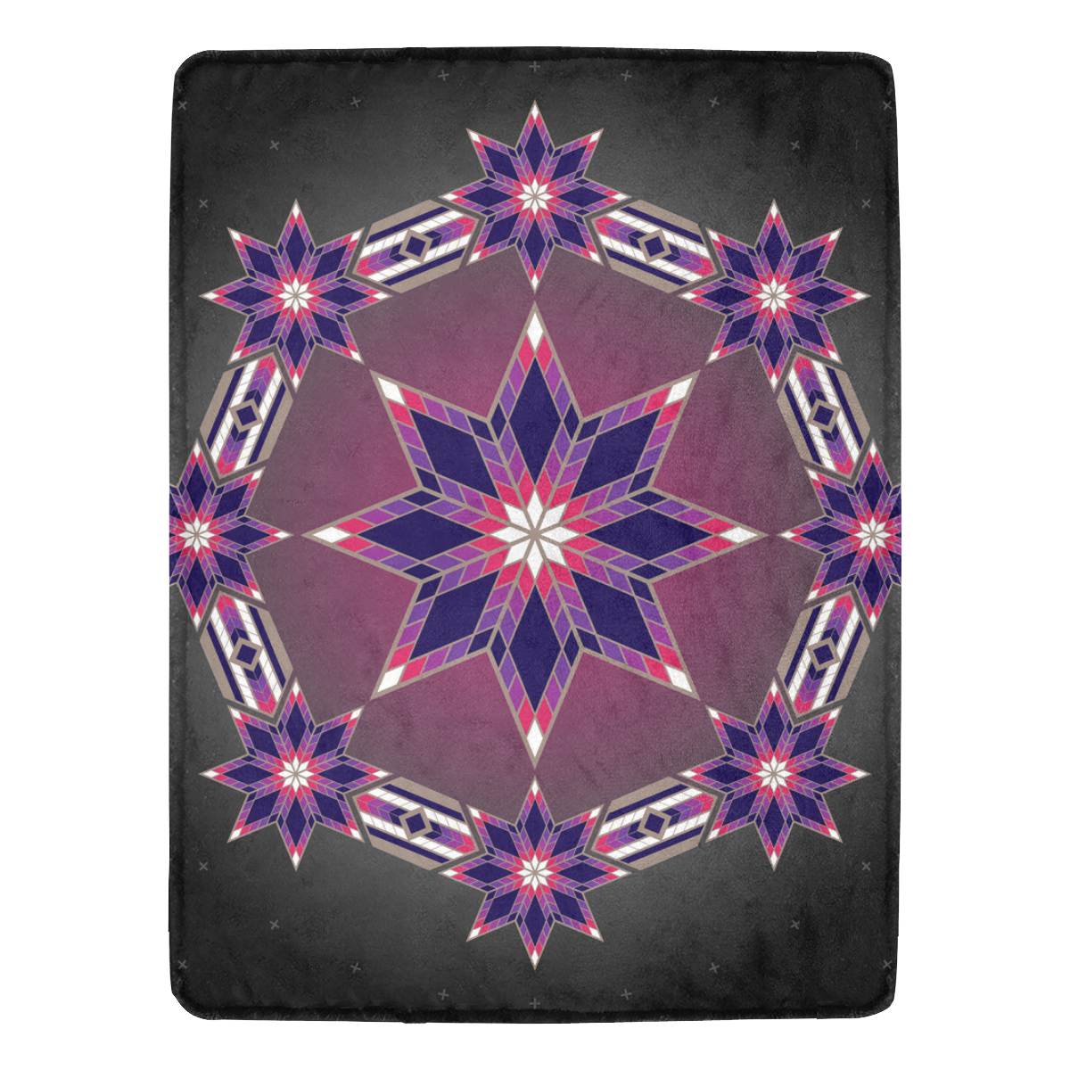 Morning Stars Circle Purple Ultra-Soft Micro Fleece Blanket 60"x80"