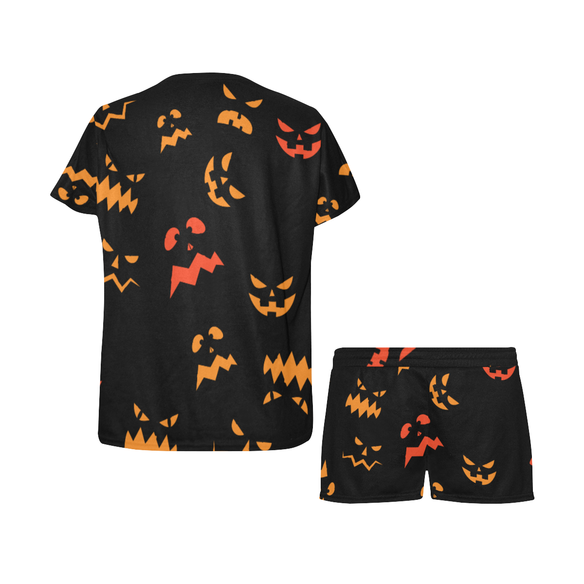 Pumpkin faces Women's Short Pajama Set