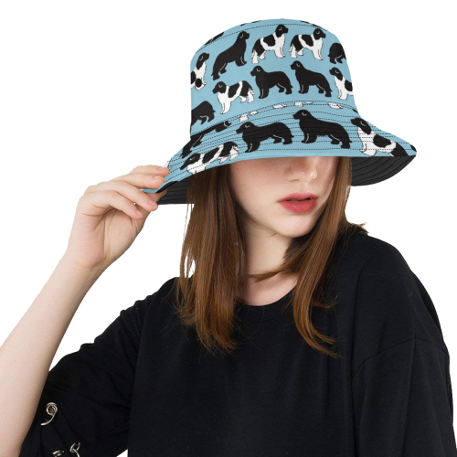 newfies on blue bucket hat All Over Print Bucket Hat