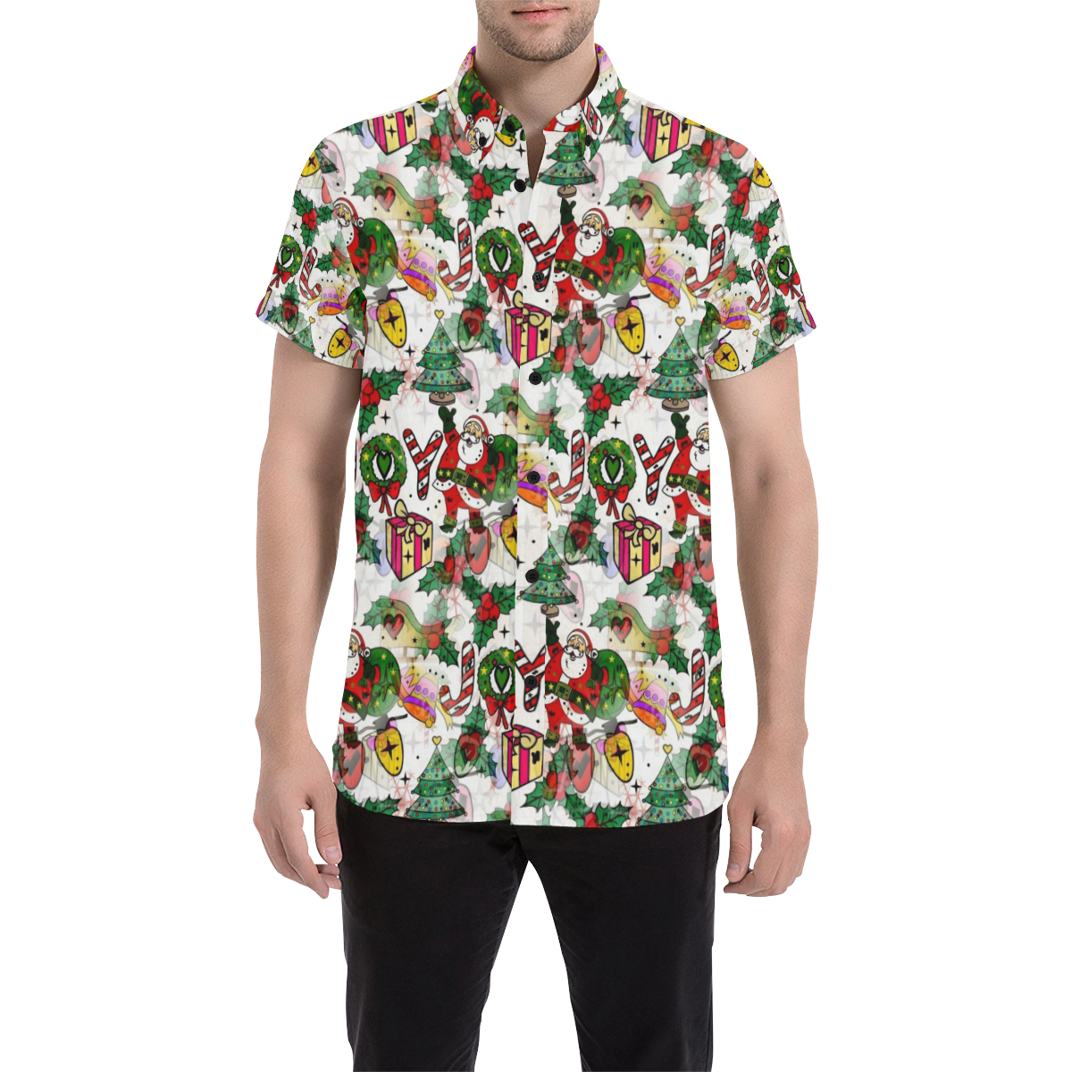 Christmas Popart 2019 by Nico Bielow Men's All Over Print Short Sleeve Shirt (Model T53)