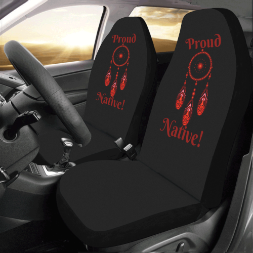 Red Proud Native Dreamcatcher Car Seat Covers (Set of 2)