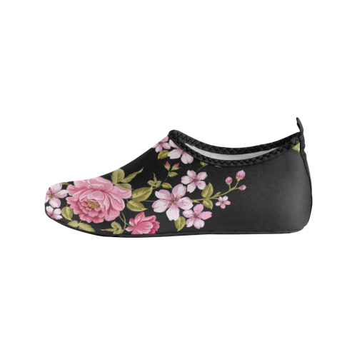Pure Nature - Summer Of Pink Roses 1 Women's Slip-On Water Shoes (Model 056)