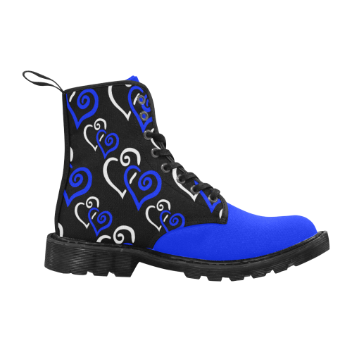 Blue Hearts Cheeky Witch Martin Boots for Women (Black) (Model 1203H)