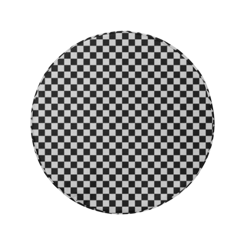 Checkerboard Black And Silver 34 Inch Spare Tire Cover