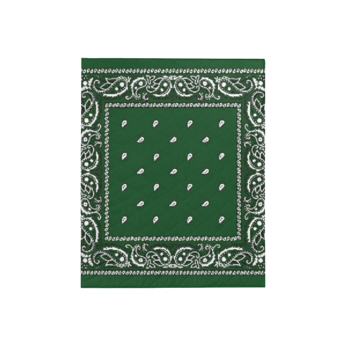 KERCHIEF PATTERN GREEN Quilt 40"x50"