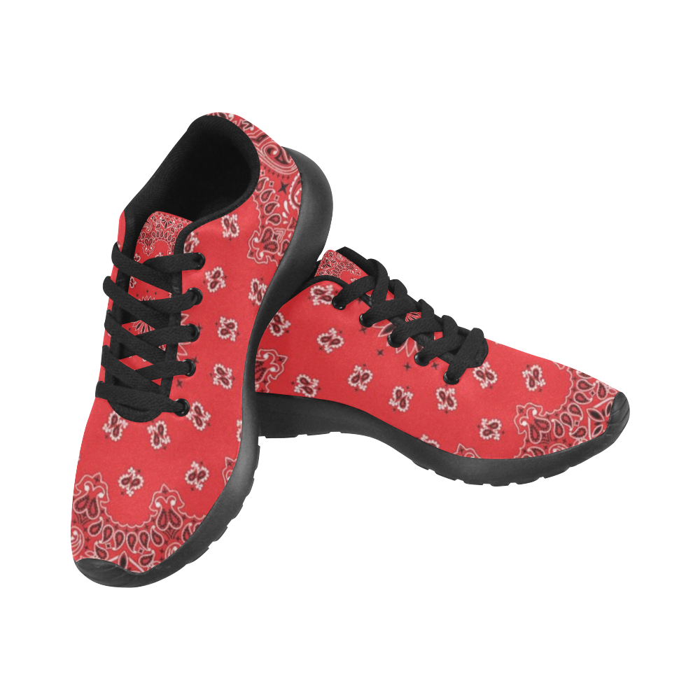 KERCHIEF PATTERN RED Men's Running Shoes/Large Size (Model 020)