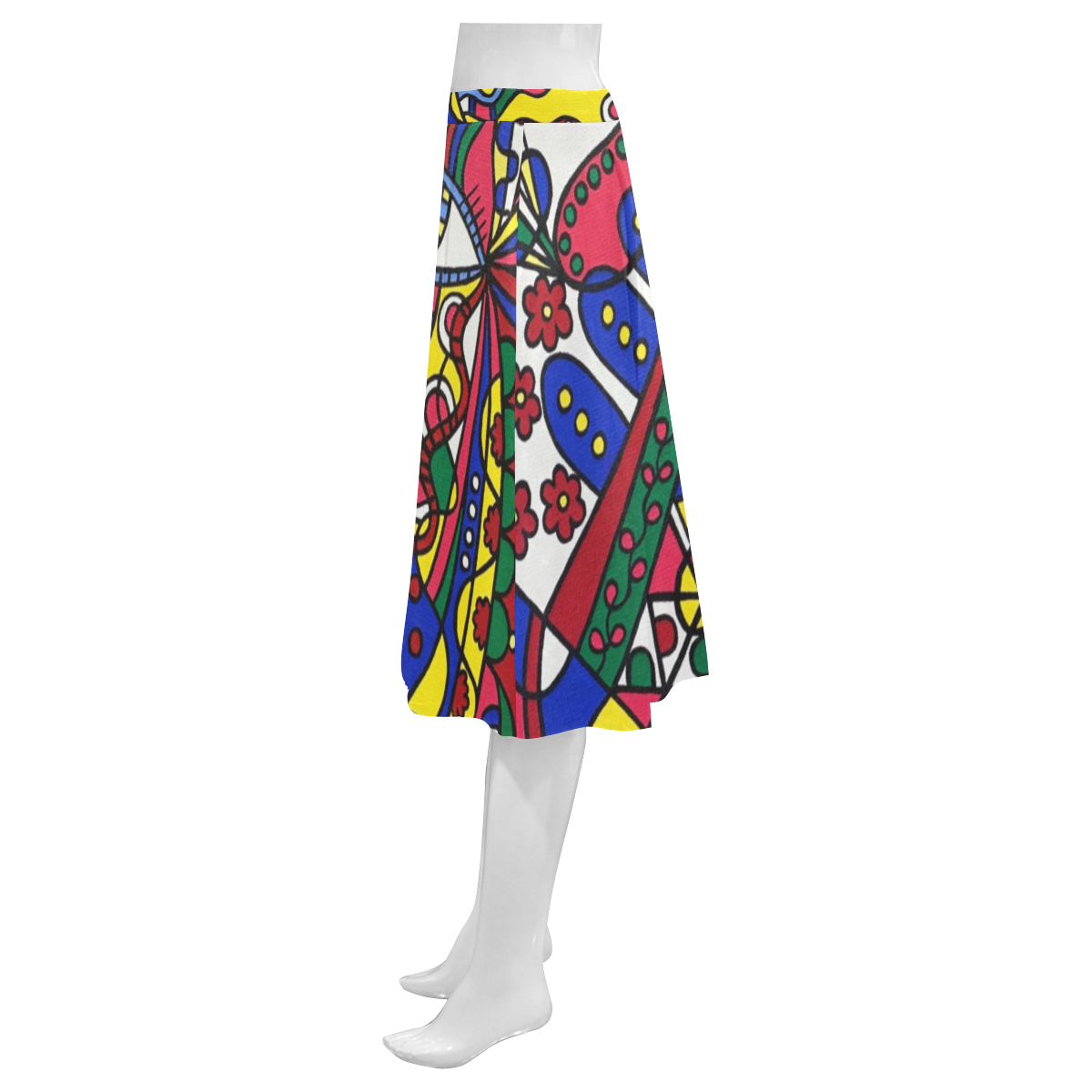 Whimsical Mnemosyne Women's Crepe Skirt (Model D16)