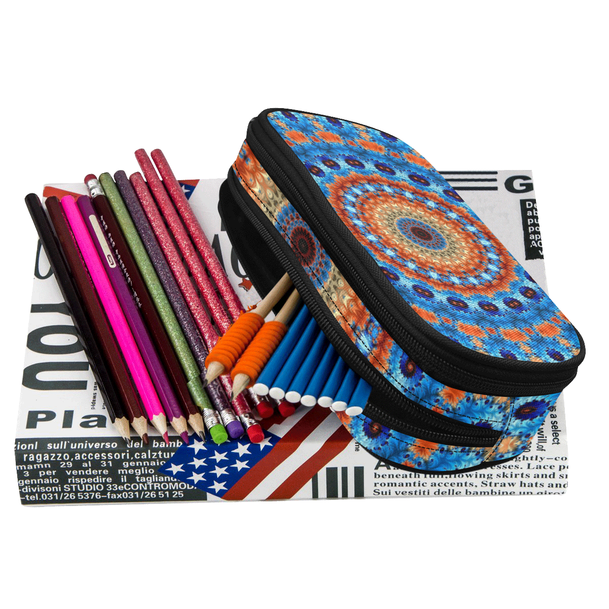 Kaleidoscope Pencil Pouch/Large (Model 1680)