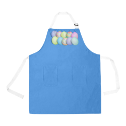 Pastel Colored Easter Eggs on Blue All Over Print Apron