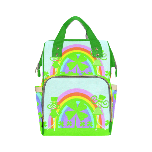 st.patricksdayrainbows71111bag Multi-Function Diaper Backpack/Diaper Bag (Model 1688)