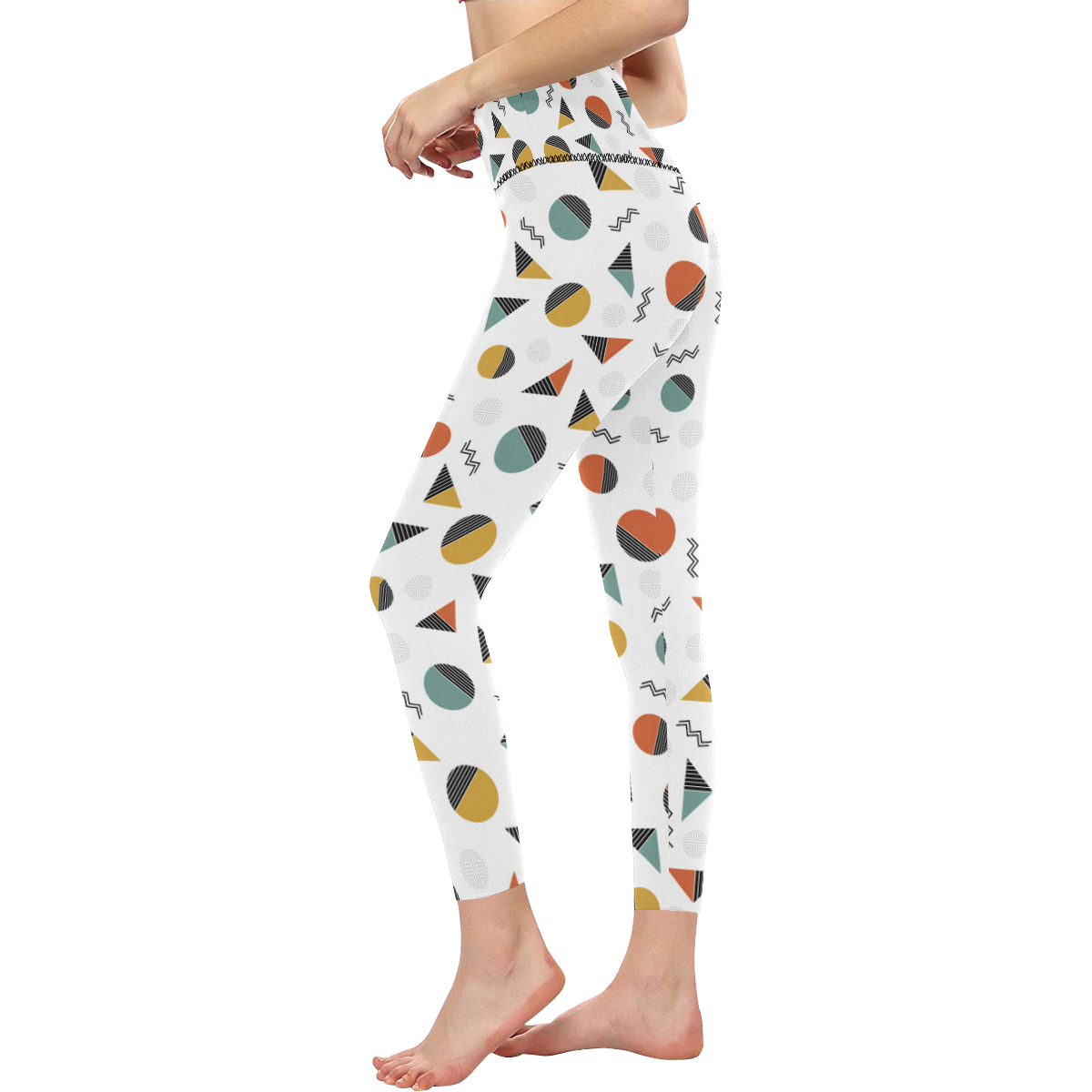 Geo Cutting Shapes Women's All Over Print High-Waisted Leggings (Model L36)