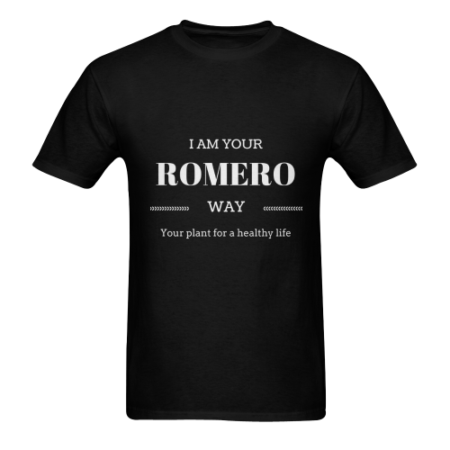 CAMISETA NEGRA PARA HOMBRE DEROMERO.COM Men's T-Shirt in USA Size (Two Sides Printing)