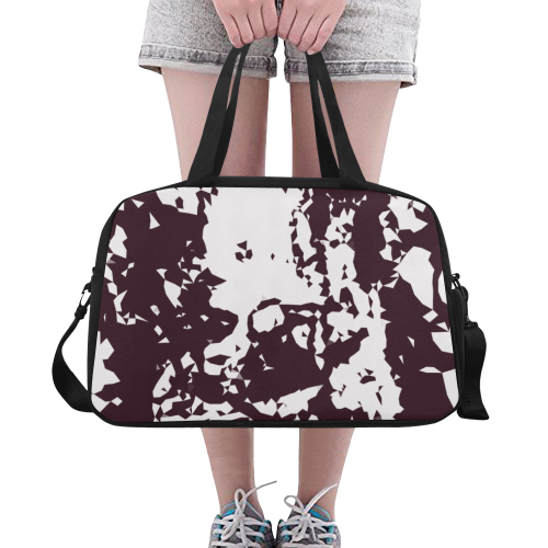 Dark Brown White Abstraction Fitness Handbag (Model 1671)