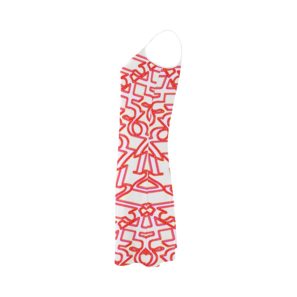 NUMBERS Collection 1234567 White/Pink/Red Alcestis Slip Dress (Model D05)