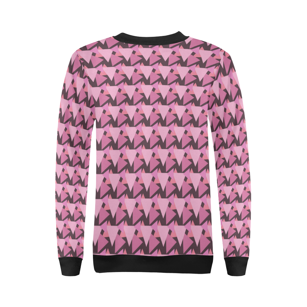 Traingles All Over Print Crewneck Sweatshirt for Women (Model H18)