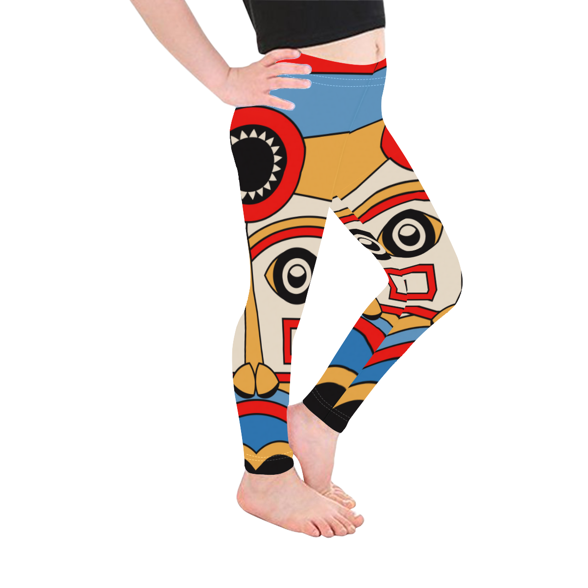 Aztec Religion Tribal Kid's Ankle Length Leggings (Model L06)
