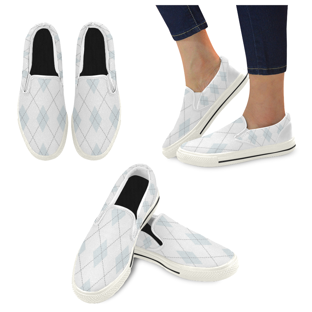 argyle-931990 Women's Slip-on Canvas Shoes (Model 019)
