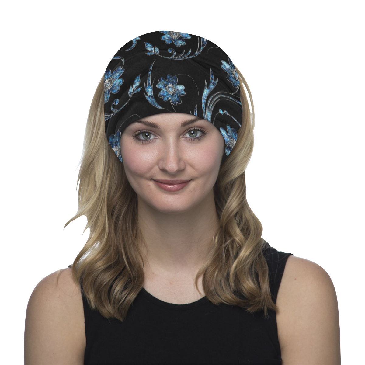 Pearly Blue Floral Multifunctional Headwear