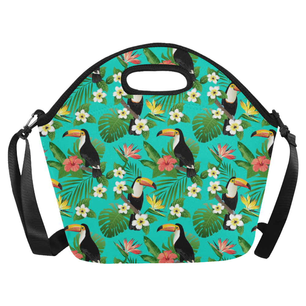 Tropical Summer Toucan Pattern Neoprene Lunch Bag/Large (Model 1669)
