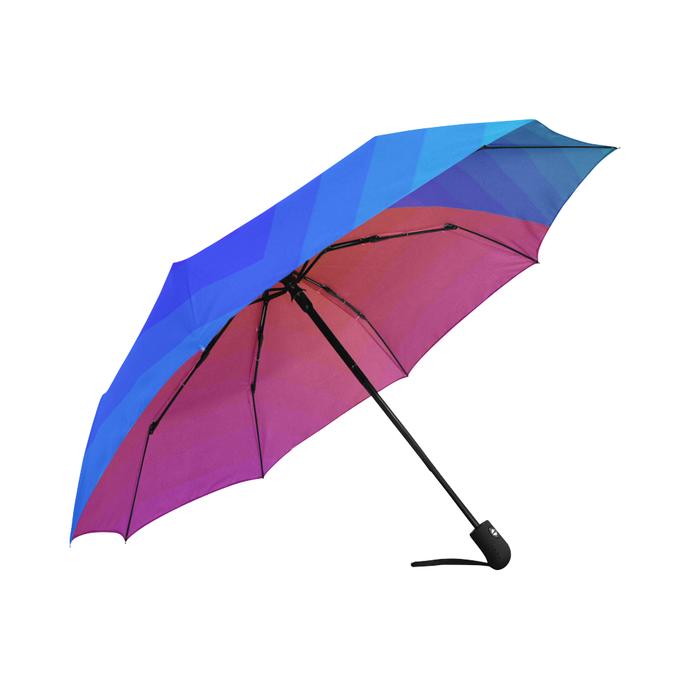 Pink red and blue purple multiple squares Auto-Foldable Umbrella (Model U04)