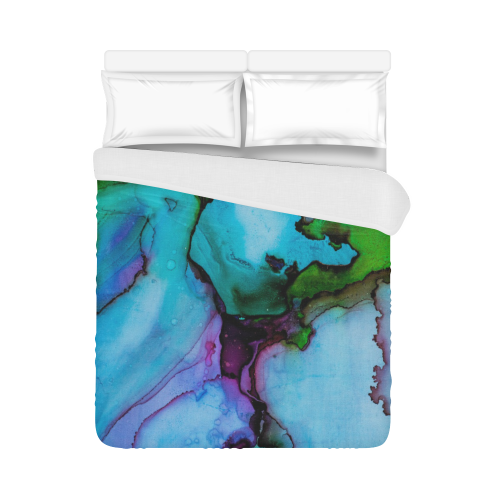Blue green ink Duvet Cover 86"x70" ( All-over-print)