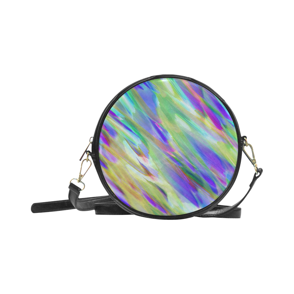 Colorful digital art splashing G401 Round Sling Bag (Model 1647)