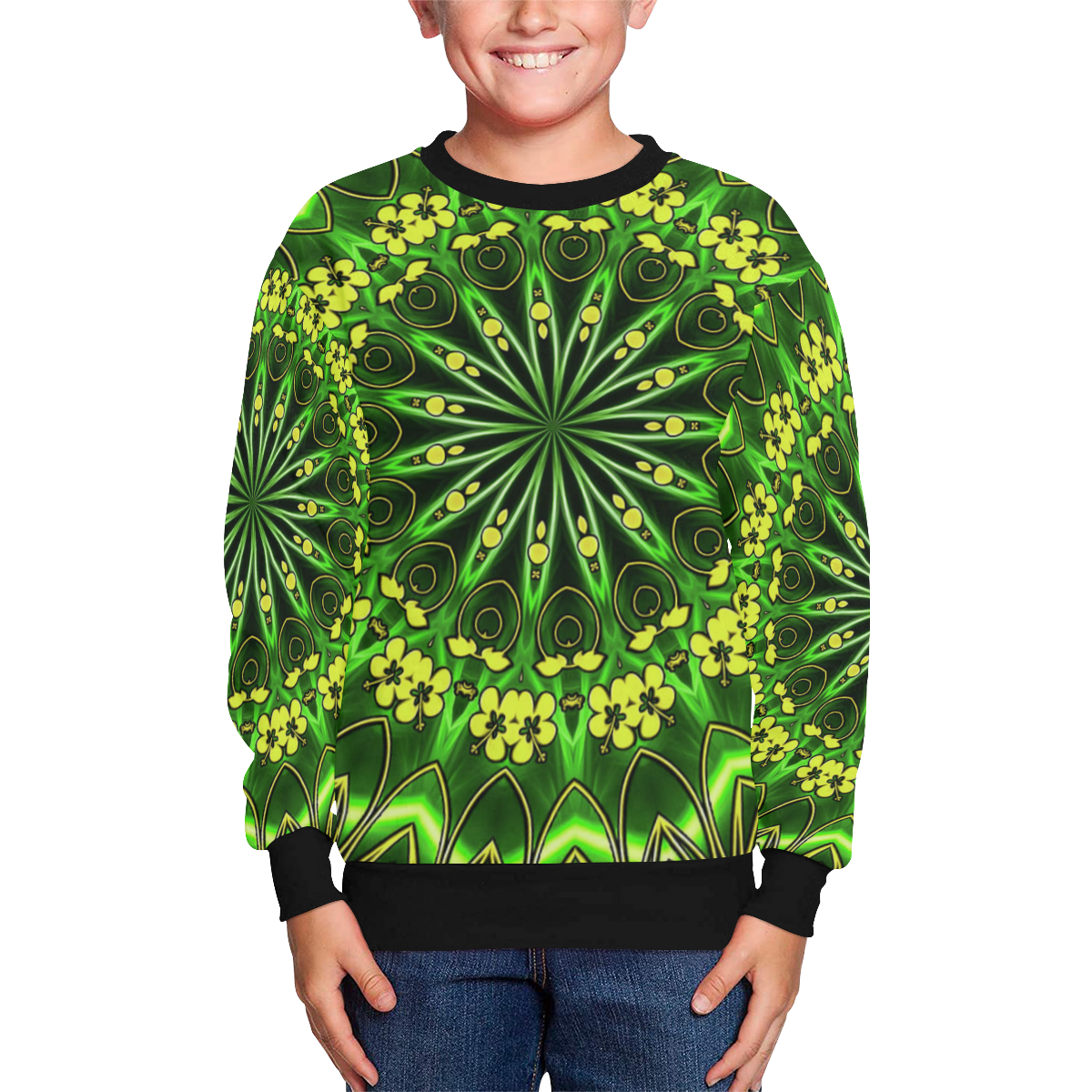 MANDALA GARDEN OF EDEN Kids' All Over Print Sweatshirt (Model H37)