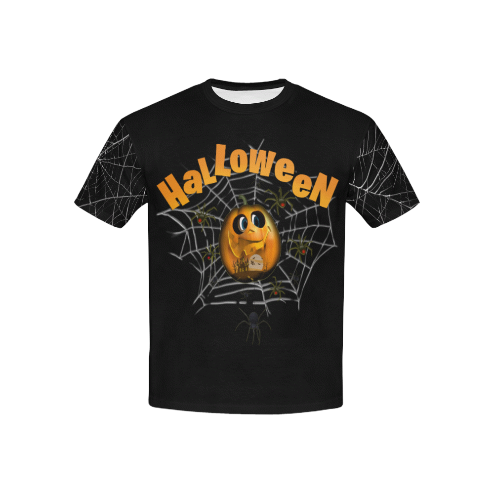 halloween5 Kids' All Over Print T-Shirt with Solid Color Neck (Model T40)