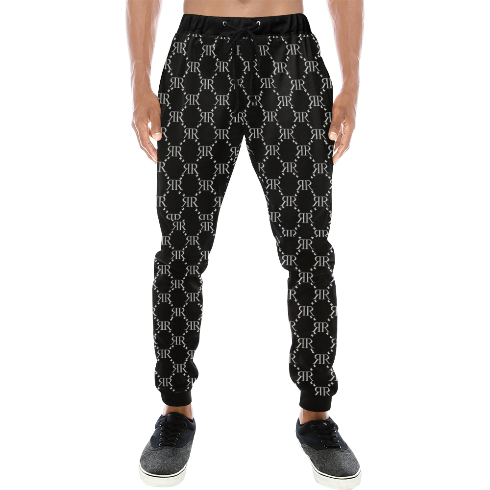 Rivera Royale Bevel on Black Pants Men's All Over Print Sweatpants/Large Size (Model L11)