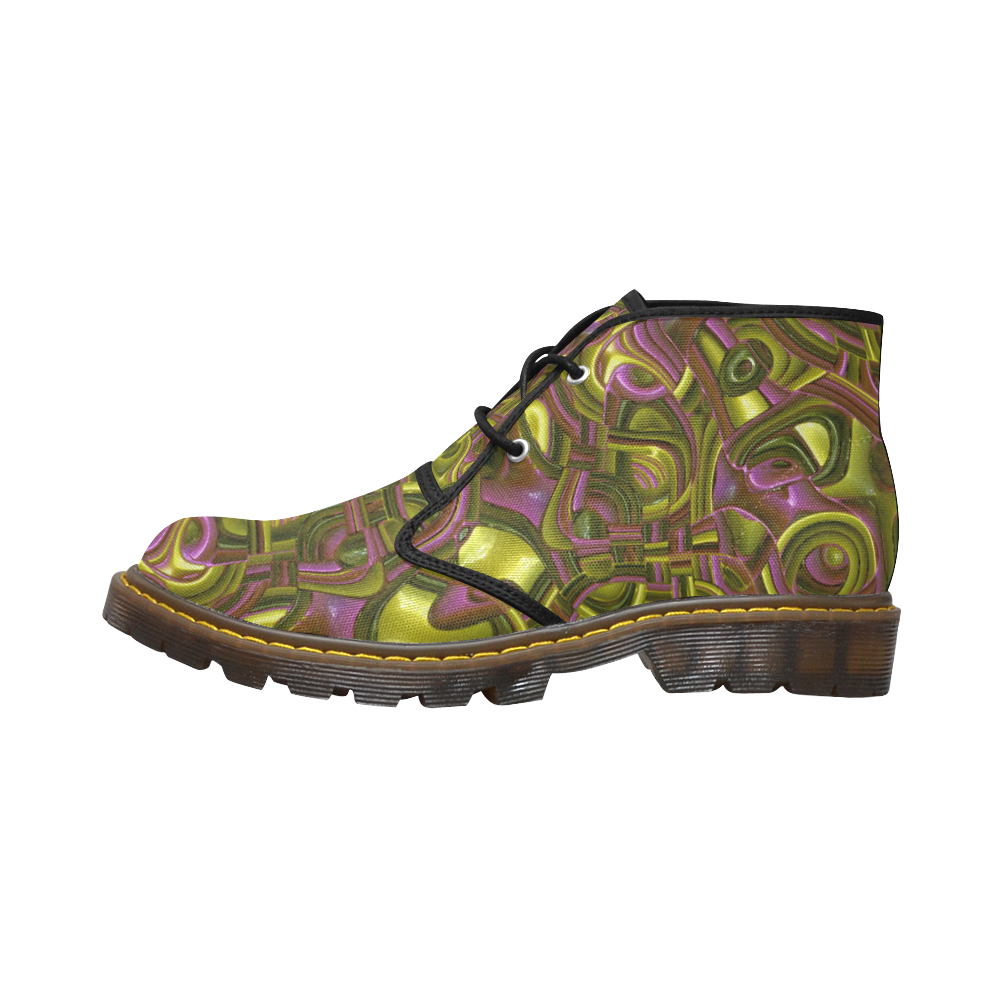 Abstract Art Deco 12 by JamColors Women's Canvas Chukka Boots (Model 2402-1)