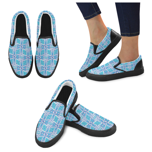geometric doodle 1 Slip-on Canvas Shoes for Men/Large Size (Model 019)